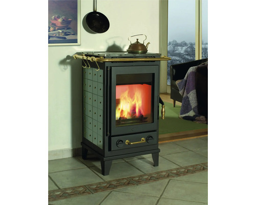 Kaminofen Fireplace Florenz Keramik grün 7 kW – Image 2