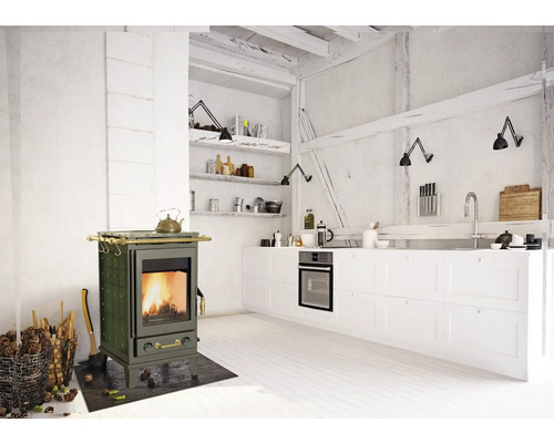 Kaminofen Fireplace Florenz Keramik grün 7 kW – Image 3